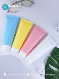 หลอดโฟม : หลอดครีม 120g 4 สี ขาว ชมพู ฟ้า เหลือง