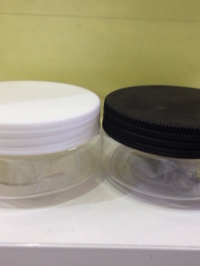  : กระปุกพลาติกใส ฝาหยัก ขาว ดำ 100g