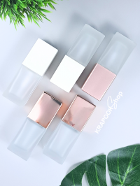  : ขวดเหลี่ยม 25ml 3สี โรสโกลว์เงา โรสโกลว์ด้าน ขาว