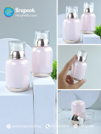  : ขวดเซรั่มสีพิ้งโกลด์ Pink Gold เซรั่มพรีเมี่ยม หัวปั้ม สูญญากาศ 30ml