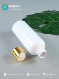 ขวดสบู่เหลวโรงแรม ขวดโลชั่น : ขวดPet 200ml สีขาว ฝาทอง