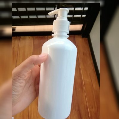 ขวดปั๊ม PET ใส + หัวปั๊ม : ขวดแชมพู 450ml รุ่นขวดปอน ขวดครีมนวด ขวดครีมอาบน้ำ ขวดโลชั่น
