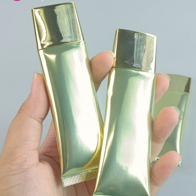 หลอดครีม-หลอดโฟม : หลอดใส่กันแดด หลอดแบน 30g  50g สีเงิน สีทอง