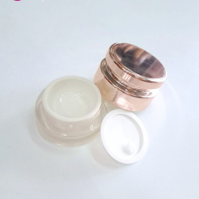 กระปุกครีมอะคริลิค : กระปุก 15g พรีเมี่ยม สีโรสโกลว์ อะคริลิค