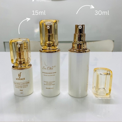 ขวดปั๊มอคิริกสวยงาม ( มีสาย ) : ขวดใส่เซรั่ม รุ่นพรีเมี่ยม  15ml 30ml