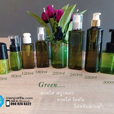 ขวดปั๊ม PET ใส + หัวปั๊ม : ขวดแชมพูโรงแรม ขวดโลชั่นโรงแรม ขวดครีมนวดโรงแรม