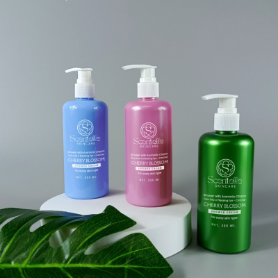 งานสกรีน :  สกรีนขวดแชมพูที่พัก 300ml สีพาสเทล