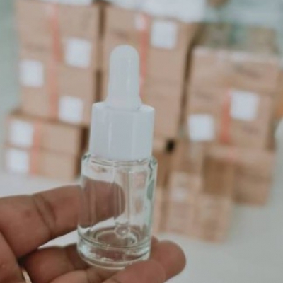 ขวดแก้วอโร่มา-หัวดรอปเปอร์ : ขวดเซรั่ม ขวดแก้ว 10ml ใส่ ได้ถึง 15ml