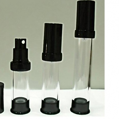 ขวดสูญญากาศ 15 ml : ขวดสูญญากาศ โปร่งแสง ขอบนูนสีดำ