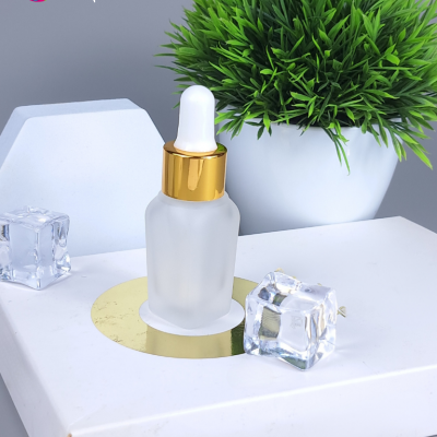 ขวดแก้วอโร่มา-หัวดรอปเปอร์ : ขวดแก้วขุ่น 10g คอทอง