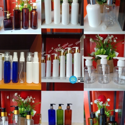 ขวดปั๊ม PET ใส + หัวปั๊ม : รวมขวดปั๊มโลชั่น ขวดแชมพู