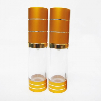ขวดสูญญากาศ 15 ml : ขวดสูญญากาศ (โปร่งแสง) ลายทองเข้ม 15ml