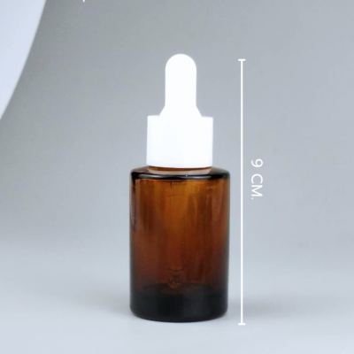 ขวดแก้วอโร่มา-หัวดรอปเปอร์ : ขวดเซรั่ม 30ml สีชา ขวดอโรม่า