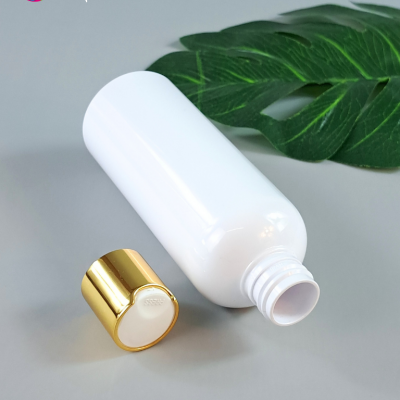 ขวดสบู่เหลวโรงแรม : ขวดPet 200ml สีขาว ฝาทอง