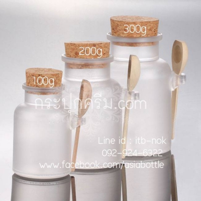 กระปุกครีมพลาสติก : กระปุกสปาช้อนไม้ 100g 200g 300g