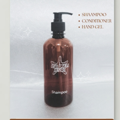งานสกรีน : สกรีนขวดแชมพูโรงแรม 450ml
