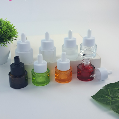 ขวดแก้วอโร่มา-หัวดรอปเปอร์ : ขวดเซรั่ม ขวดอโรม่าอ้วนหลากสี 15ml
