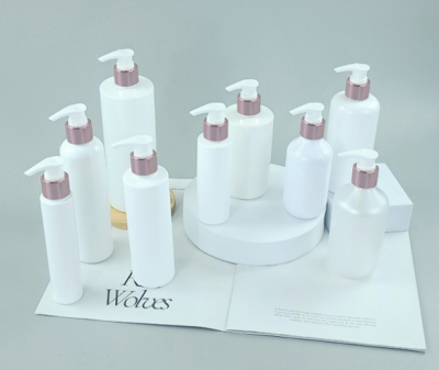 ขวดโลชั่น 200ml 300ml 500ml หัวปั๊มสีพิ้งโกล หัวปั๊มสีชมพูเงา