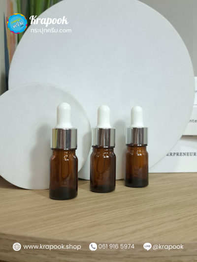 ขวดอโรม่า ขวด essential oil สีชา 10ml หัวดรอปเปอร์
