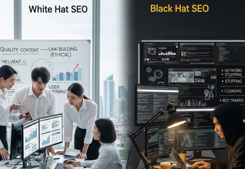 SEO สายขาว vs. สายดำ (White Hat vs. Black Hat SEO) คืออะไร? และควรทำแบบไหน?